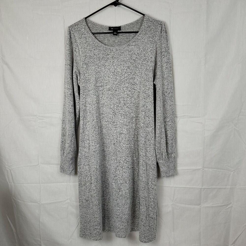 AB Studio Womens Gray Round Neck Long Sleeve Pullover Sweater‎ Dress Size Small